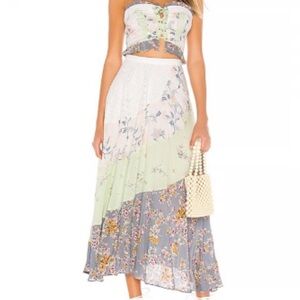 Free People in the flowers two piece set. Bandeau top and skirt set.